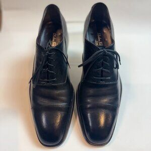 Ferragamo - Cap-Toe Black Leather Oxford